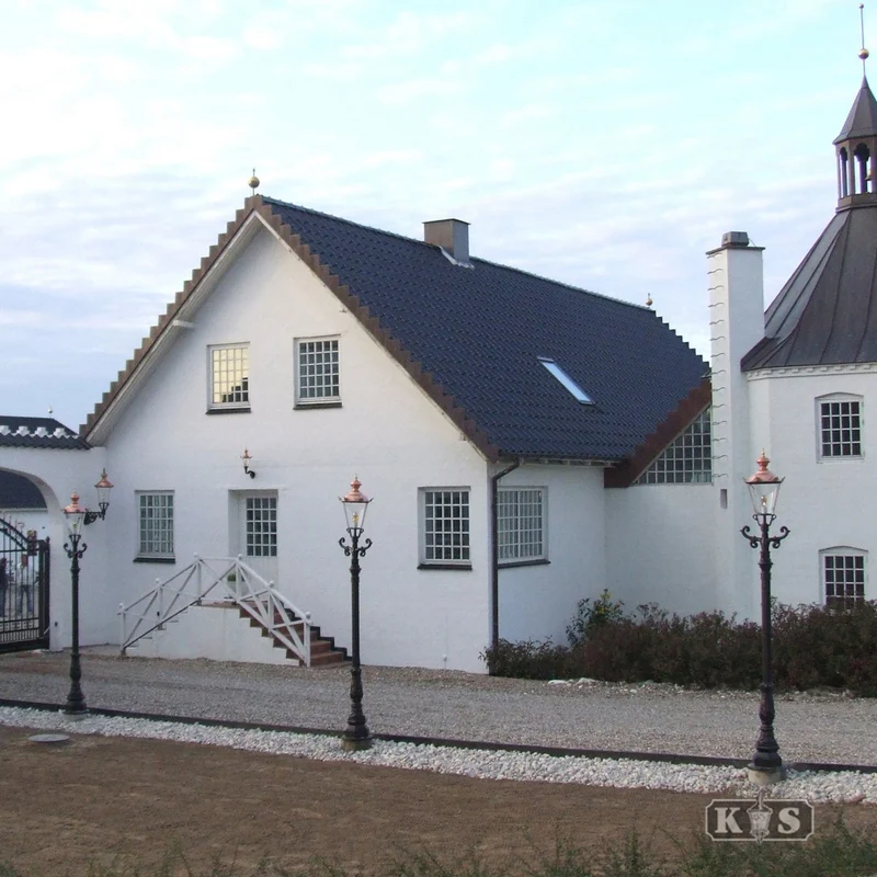 Casa Padrino Jugendstil Gartenlaterne 42 x 30 x H. 260 cm - Verschiedene Farben - Nostalgische Wetterfeste Außenleuchte