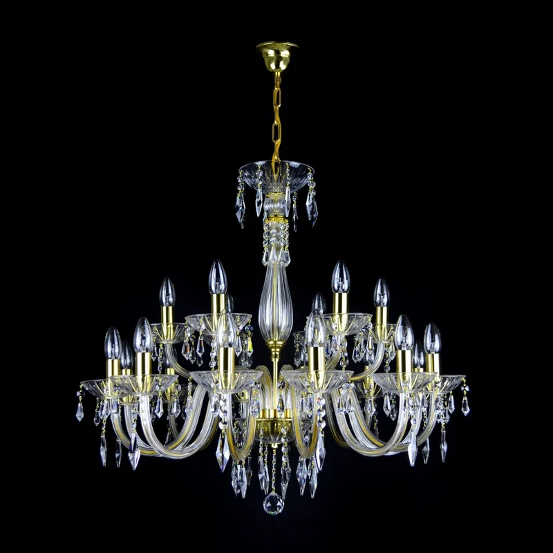 Casa Padrino Luxus Barock Kristall Kronleuchter Gold Ø 78 x H. 72 cm - Prunkvolle Messing Kronleuchter mit böhmischem Kristallglas - Barock Möbel - Edel & Prunkvoll