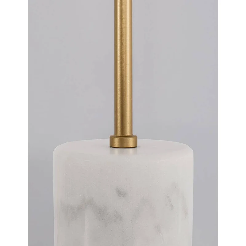 Cantona Marmor Tischlampe Messing, Weiß