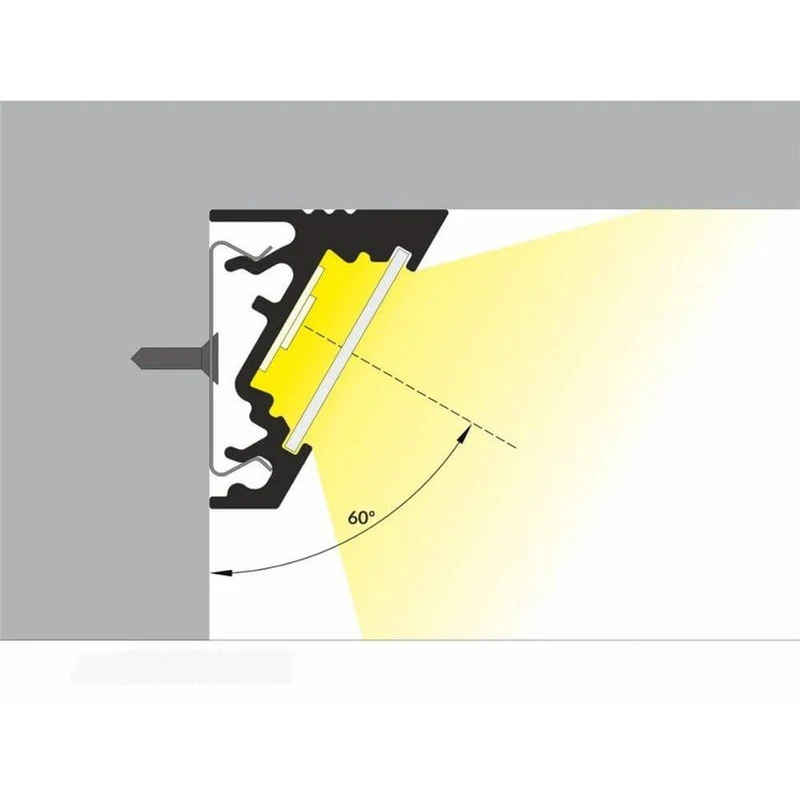 LED Aluprofil 2 Meter Corner 30° Weiß ohne Abdeckung