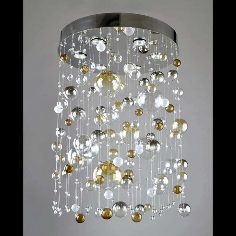 Casa Padrino Luxus Kristall Kronleuchter Silber Ø 50 x H. 50 cm - Prunkvolle Messing Kronleuchter mit böhmischem Kristallglas - Barock Möbel - Edel & Prunkvoll