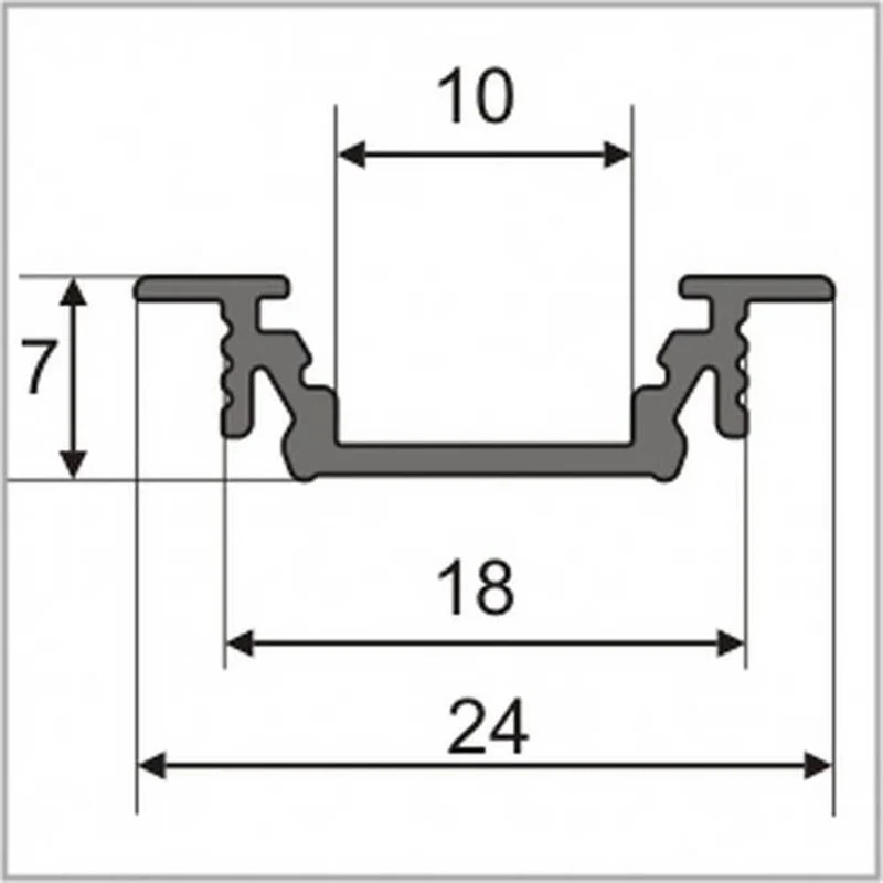 Einbauprofil schmal 200cm Schwarz ohne Abdeckung für LED-Strips