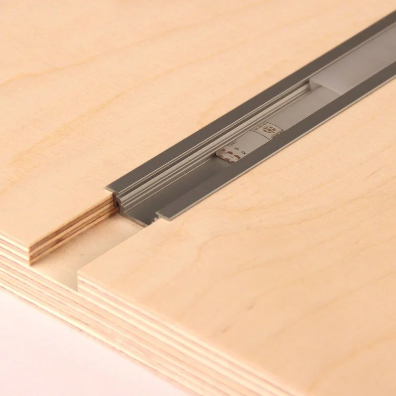 Einbauprofil schmal 200cm Weiß ohne Abdeckung für LED-Strips