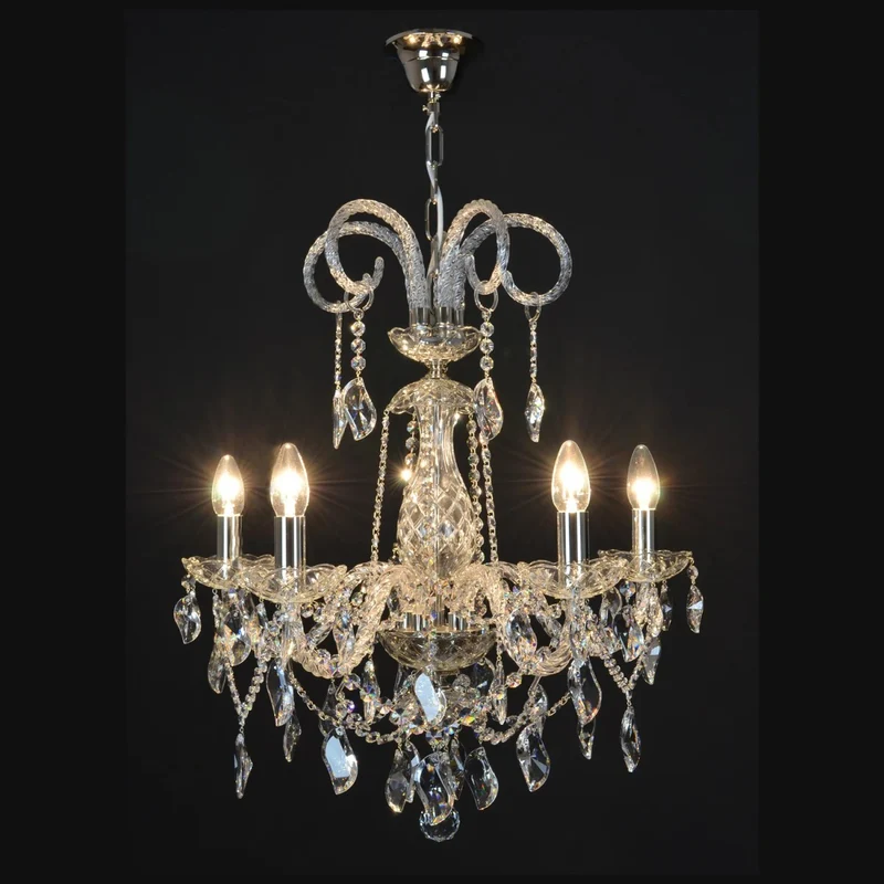 Casa Padrino Luxus Barock Kristall Kronleuchter Gold Ø 55 x H. 66 cm - Prunkvolle Messing Kronleuchter mit böhmischem Kristallglas - Barock Möbel - Edel & Prunkvoll