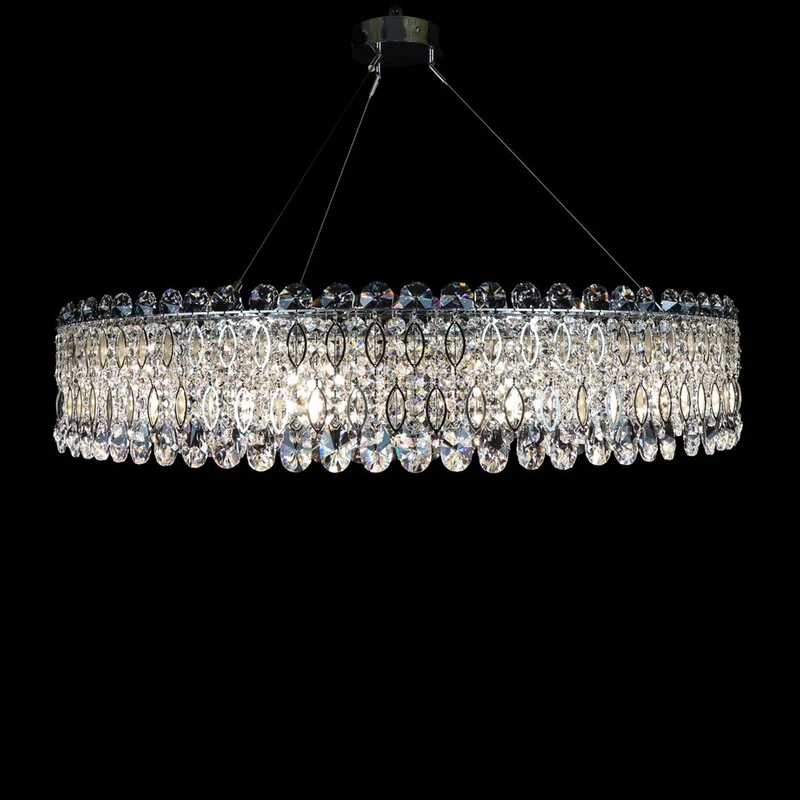 Casa Padrino Luxus Kristall Deckenleuchte Silber Ø 90 x H. 20 cm - Prunkvolle Messing Deckenleuchte mit böhmischem Kristallglas - Barock Möbel - Edel & Prunkvoll