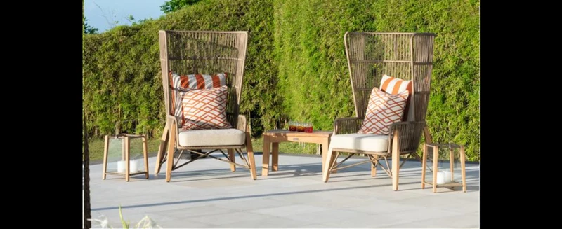 Casa Padrino Luxus Garten Sitzgruppe Beige 3-teilig 82 x 90 x H. 140 cm - Wetterfest und hochwertig verarbeitet - Moderne Garten Möbel - Luxus Qualität
