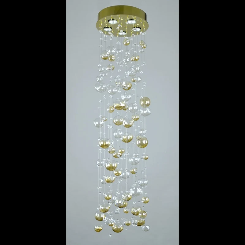 Casa Padrino Luxus Kristall Kronleuchter Gold Ø 30 x H. 120 cm - Prunkvolle Messing Kronleuchter mit böhmischem Kristallglas - Barock Möbel - Edel & Prunkvoll