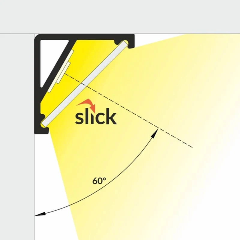 Aufbau-Eckprofil 30° & 60° 200cm Alu-eloxiert ohne Abdeckung