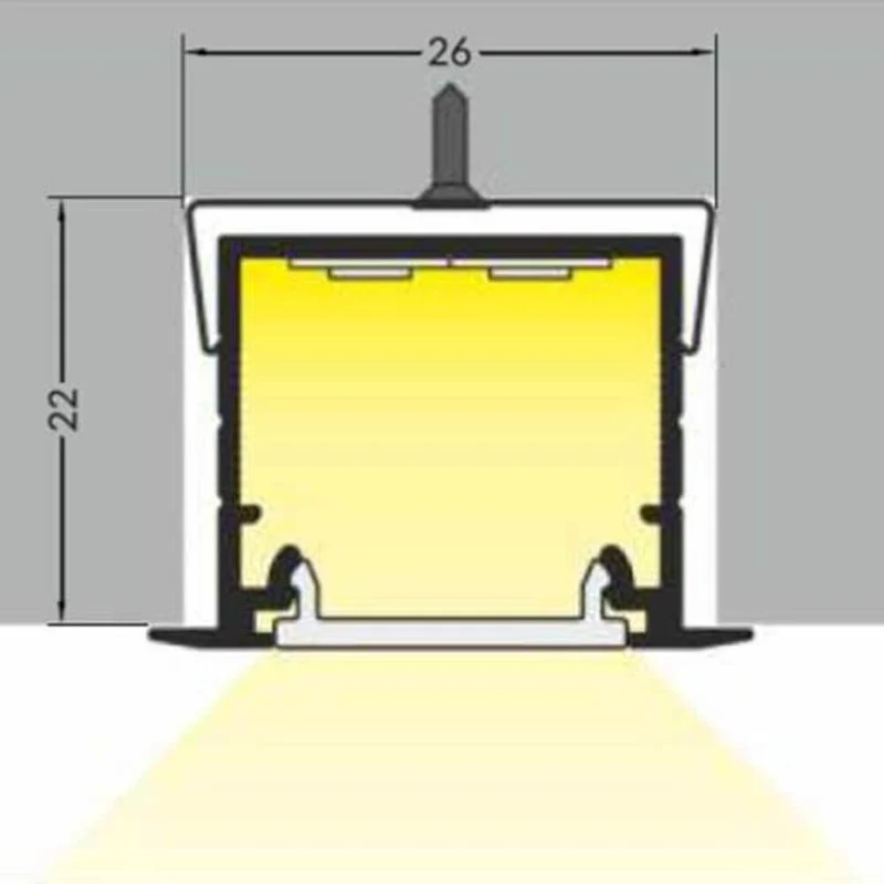 Einbauprofil tief 200cm Schwarz ohne Abdeckung für LED-Strips
