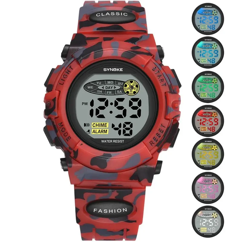 Digitaal Kinderhorloge Waterdicht LED Display Sporthorloge met Stopwatch Datum Alarm Jongens Meisjes School | Sansoti