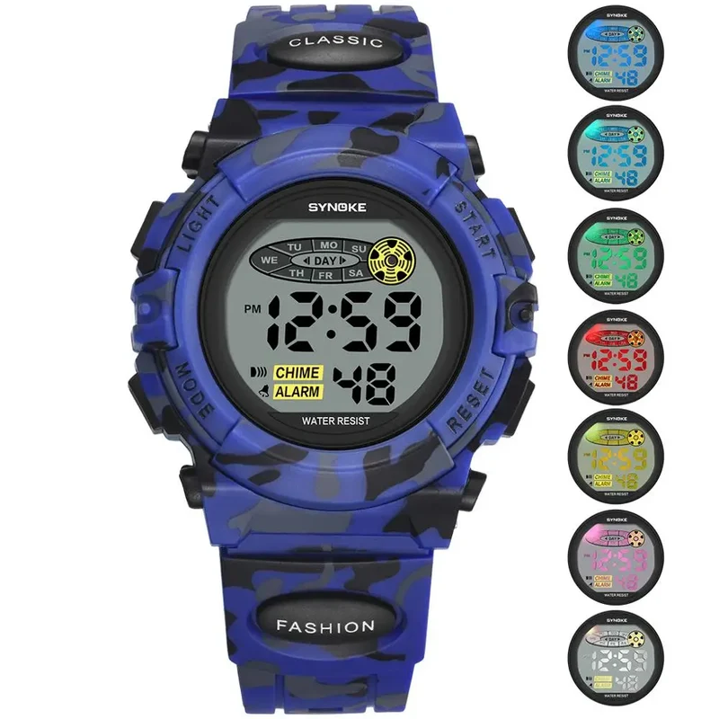 Digitaal Kinderhorloge Waterdicht LED Display Sporthorloge met Stopwatch Datum Alarm Jongens Meisjes School | Sansoti