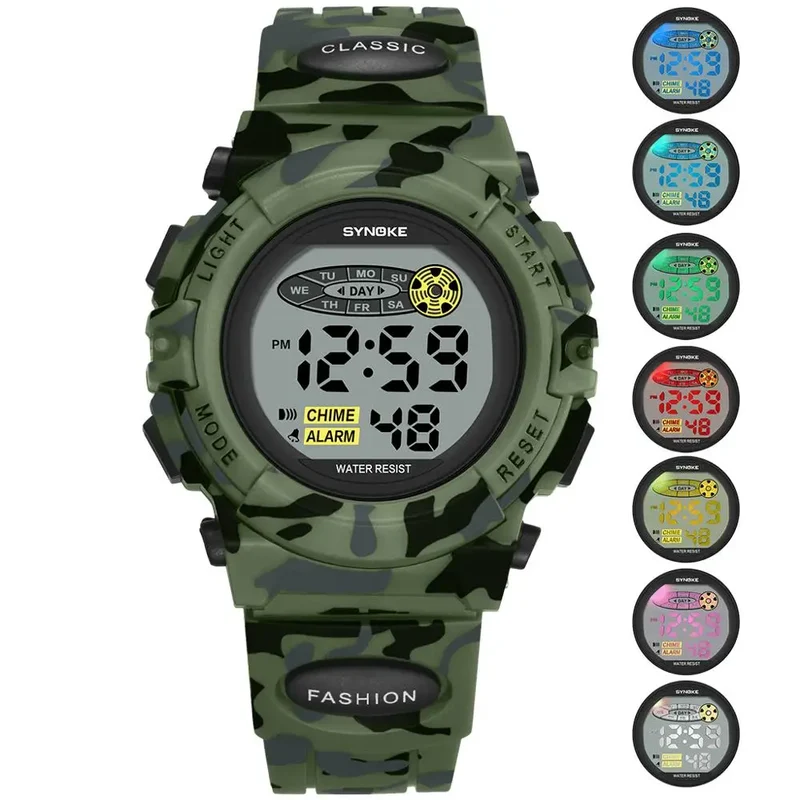 Digitaal Kinderhorloge Waterdicht LED Display Sporthorloge met Stopwatch Datum Alarm Jongens Meisjes School | Sansoti