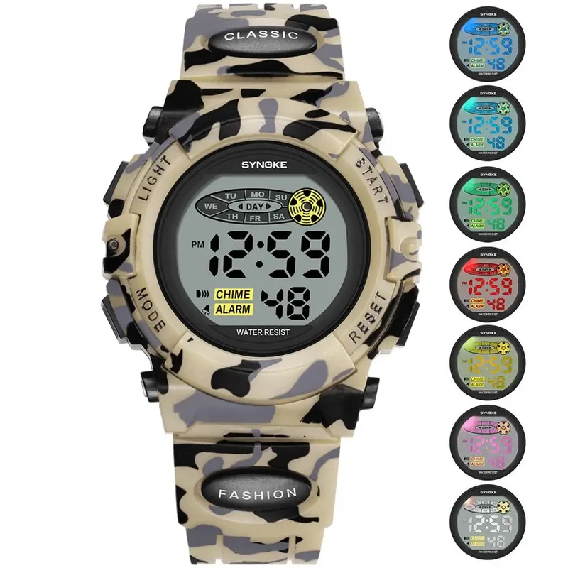 Digitaal Kinderhorloge Waterdicht LED Display Sporthorloge met Stopwatch Datum Alarm Jongens Meisjes School | Sansoti