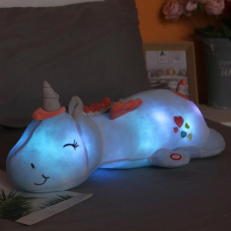 Oplichtende Knuffel Eenhoorn met LED-verlichting 60cm Pluche Nachtlampje Speelgoed voor Kinderen Slaapkamer | Sansoti