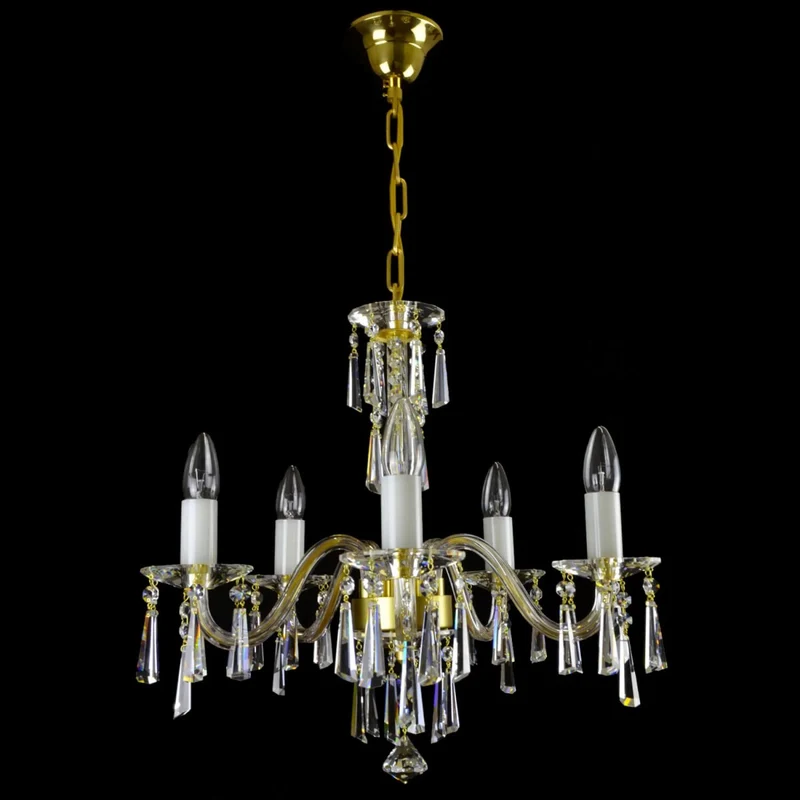 Casa Padrino Luxus Barock Kristall Kronleuchter Gold Ø 56 x H. 50 cm - Prunkvolle Messing Kronleuchter mit böhmischem Kristallglas - Barock Möbel - Edel & Prunkvoll