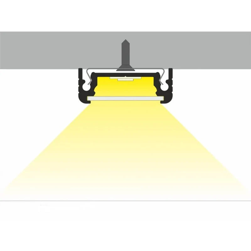 Aufbauprofil flach 200cm Alu-eloxiert ohne Abdeckung für LED-Strips