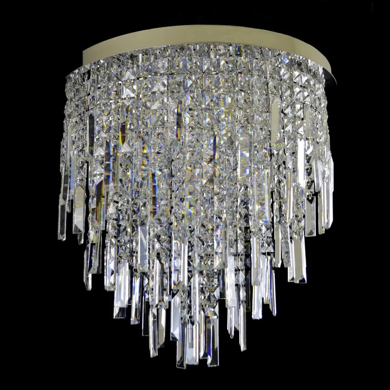Casa Padrino Luxus Kristall Kronleuchter Silber Ø 50 x H. 50 cm - Prunkvolle Messing Kronleuchter mit böhmischem Kristallglas - Barock Möbel - Edel & Prunkvoll