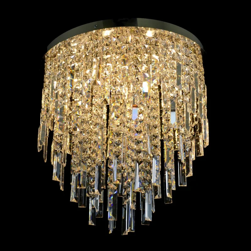 Casa Padrino Luxus Kristall Kronleuchter Silber Ø 50 x H. 50 cm - Prunkvolle Messing Kronleuchter mit böhmischem Kristallglas - Barock Möbel - Edel & Prunkvoll