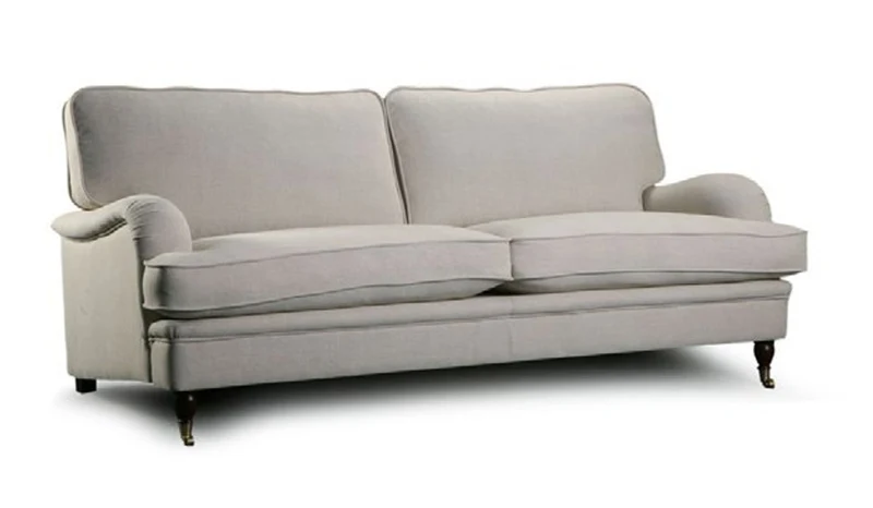 Casa Padrino Luxus Chesterfield 3er Sofa Fox 215 x 98 x H. 92 cm - Elegantes Wohnzimmer 3er Sofa mit Echtleder - Chesterfield Wohnzimmer Möbel