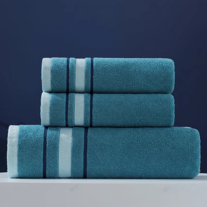 Luxe Katoenen Handdoekenset Badkamer Zacht Absorberend Donkerblauw Wit Grijs Rood Oranje Badhanddoeken Premium | Sansoti