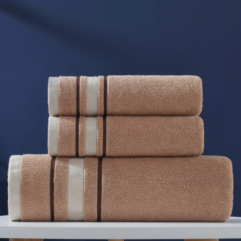 Luxe Katoenen Handdoekenset Badkamer Zacht Absorberend Donkerblauw Wit Grijs Rood Oranje Badhanddoeken Premium | Sansoti