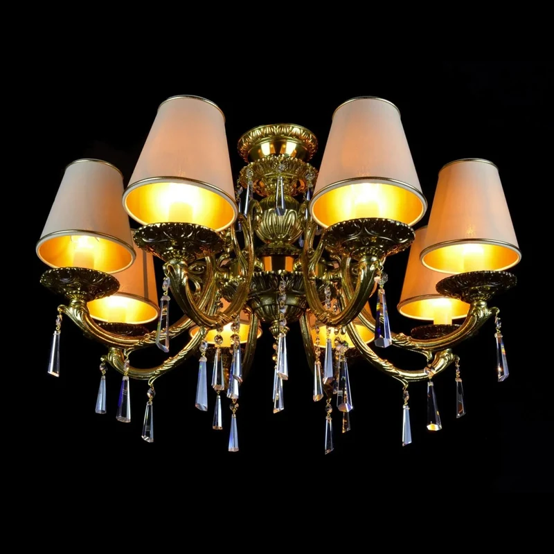 Casa Padrino Luxus Barock Kristall Kronleuchter Gold Ø 70 x H. 45 cm - Prunkvolle Messing Kronleuchter mit böhmischem Kristallglas - Barock Möbel - Edel & Prunkvoll