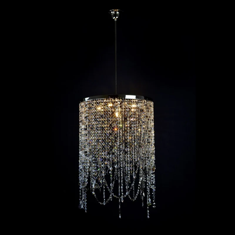 Casa Padrino Luxus Kristall Hängeleuchte Silber Ø 50 x H. 75 cm - Prunkvolle Messing Hängeleuchte mit böhmischem Kristallglas - Barock Möbel - Edel & Prunkvoll