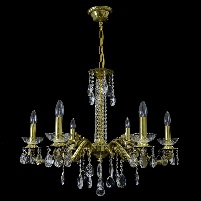 Casa Padrino Luxus Barock Kristall Kronleuchter Gold Ø 73 x H. 59 cm - Prunkvolle Messing Kronleuchter mit böhmischem Kristallglas - Barock Möbel - Edel & Prunkvoll