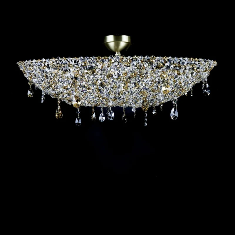 Casa Padrino Luxus Barock Kristall Wandleuchte Gold 80 x 30 x H. 25 cm - Prunkvolle Messing Wandleuchte mit böhmischem Kristallglas - Barock Möbel - Edel & Prunkvoll