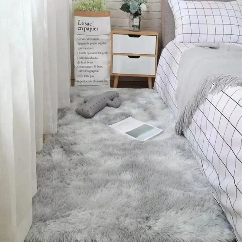 Zacht Hoogpolig Vloerkleed voor Woonkamer Slaapkamer Lounge Modern Decoratief Wollig Tapijt Antislip | Sansoti