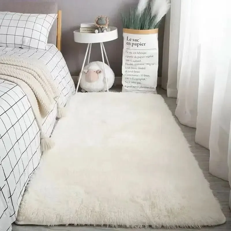 Zacht Hoogpolig Vloerkleed voor Woonkamer Slaapkamer Lounge Modern Decoratief Wollig Tapijt Antislip | Sansoti