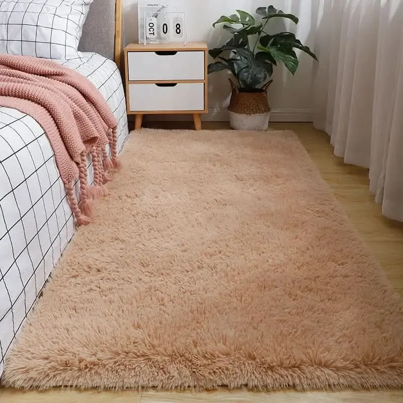 Zacht Hoogpolig Vloerkleed voor Woonkamer Slaapkamer Lounge Modern Decoratief Wollig Tapijt Antislip | Sansoti
