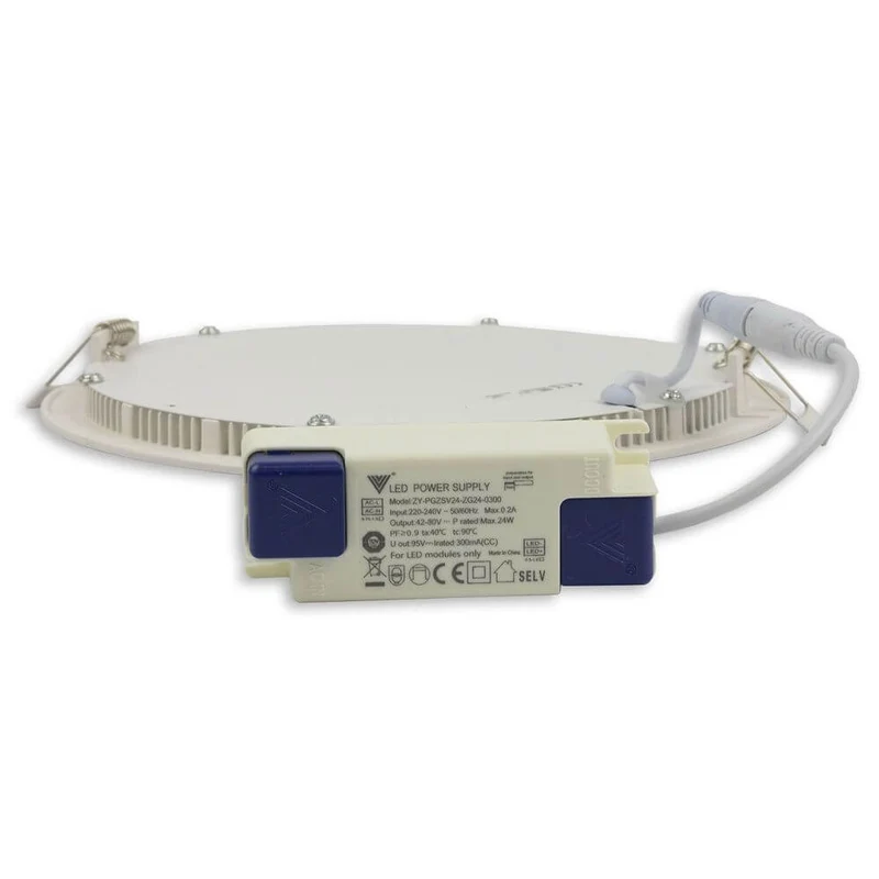 LED Einbaupanel Ø 22,5cm flach rund weiß Dimmbar 18W Warmweiß