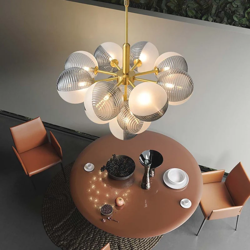 Glazen Bellen Kroonluchter Druiventros Design Hanglamp LED Woonkamer Eetkamer Modern Plafondverlichting Sfeerlampen | Sansoti