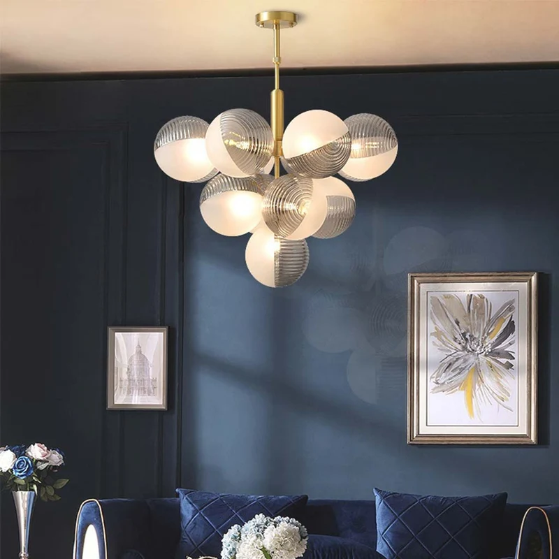 Glazen Bellen Kroonluchter Druiventros Design Hanglamp LED Woonkamer Eetkamer Modern Plafondverlichting Sfeerlampen | Sansoti