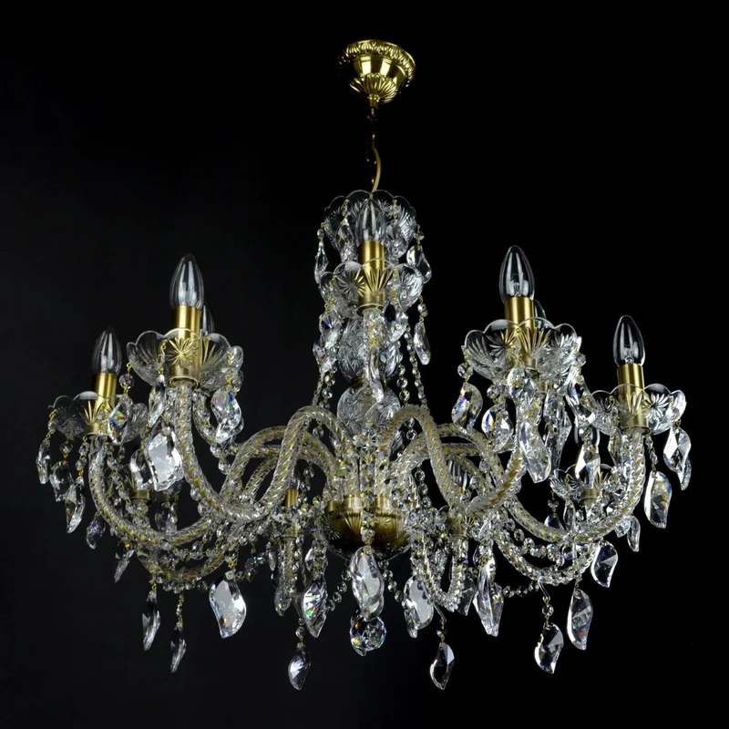 Casa Padrino Luxus Barock Kristall Kronleuchter Silber Ø 78 x H. 60 cm - Prunkvolle Messing Kronleuchter mit böhmischem Kristallglas - Barock Möbel - Edel & Prunkvoll