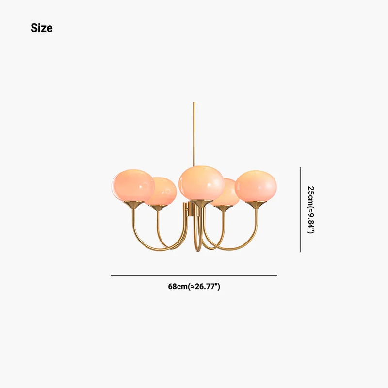 Glazen Bol Kroonluchter Goud Frame 3 of 5 Lichtpunten Roze Wit Modern Romantisch Elegante Hanglamp Woonkamer | Sansoti