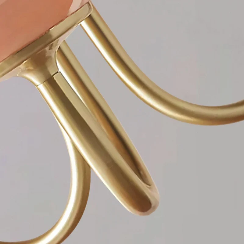 Glazen Bol Kroonluchter Goud Frame 3 of 5 Lichtpunten Roze Wit Modern Romantisch Elegante Hanglamp Woonkamer | Sansoti