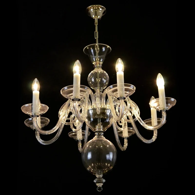 Casa Padrino Luxus Barock Kristall Kronleuchter Silber Ø 70 x H. 70 cm - Prunkvolle Messing Kronleuchter mit böhmischem Kristallglas - Barock Möbel - Edel & Prunkvoll