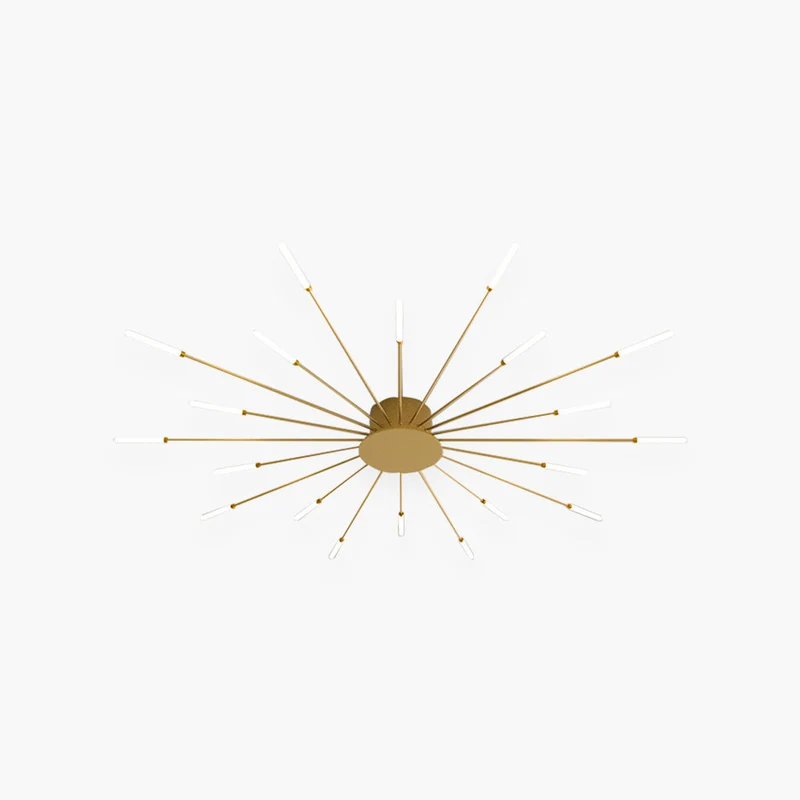 LED Chandelier Ceiling Light Unique Starburst Sputnik, Black/Gold