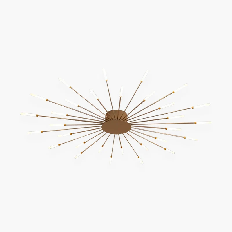 LED Chandelier Ceiling Light Unique Starburst Sputnik, Black/Gold