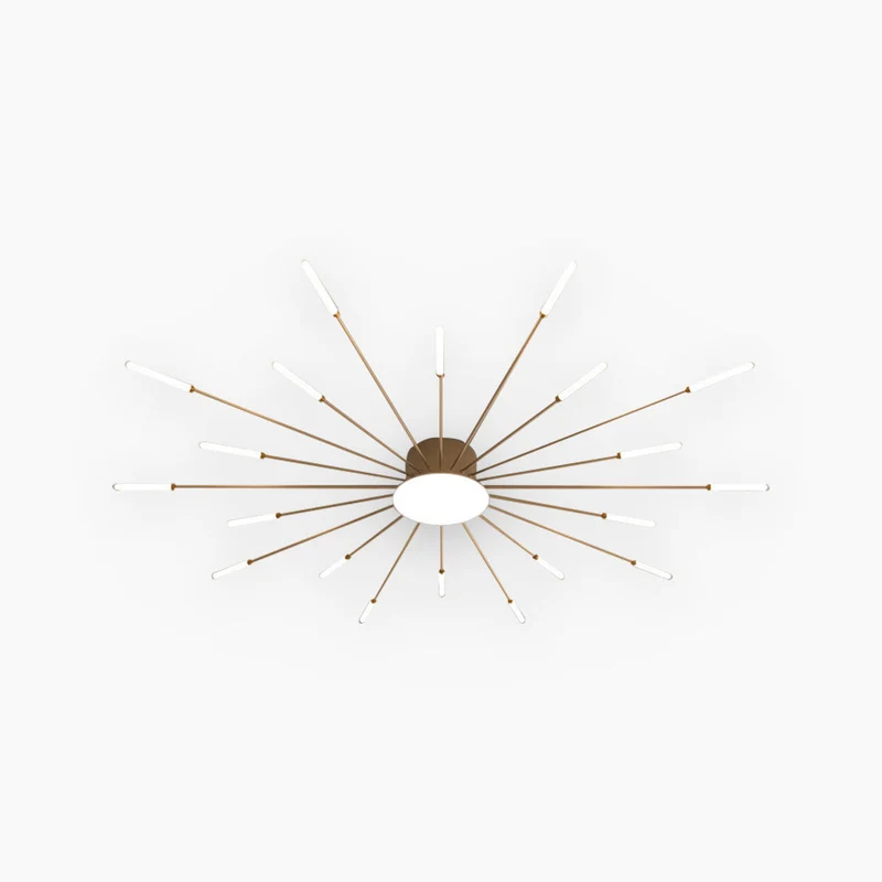 LED Chandelier Ceiling Light Unique Starburst Sputnik, Black/Gold