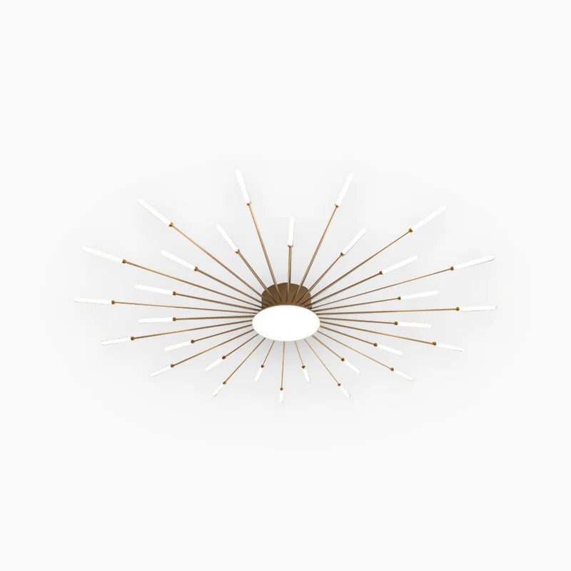 LED Chandelier Ceiling Light Unique Starburst Sputnik, Black/Gold