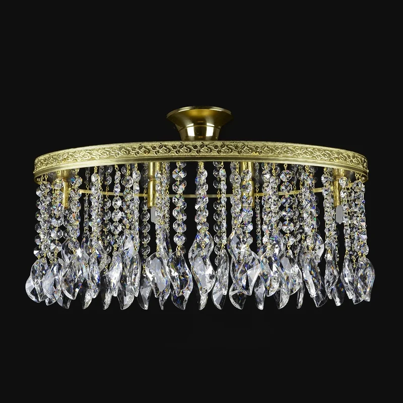 Casa Padrino Luxus Barock Kristall Wandleuchte Gold 50 x 20 x H. 20 cm - Prunkvolle Messing Wandleuchte mit böhmischem Kristallglas - Barock Möbel - Edel & Prunkvoll