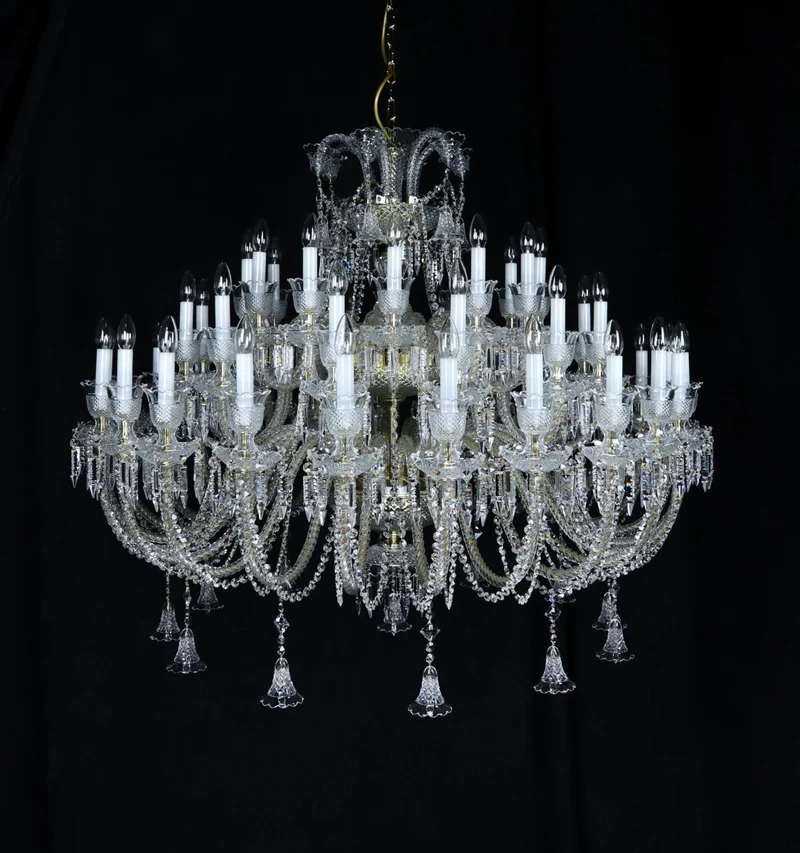 Casa Padrino Luxus Barock Kristall Kronleuchter Gold Ø 140 x H. 110 cm - Prunkvolle Messing Kronleuchter mit böhmischem Kristallglas - Barock Möbel - Edel & Prunkvoll