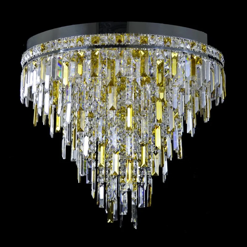 Casa Padrino Luxus Kristall Kronleuchter Gold Ø 70 x H. 60 cm - Prunkvolle Messing Kronleuchter mit böhmischem Kristallglas - Barock Möbel - Edel & Prunkvoll
