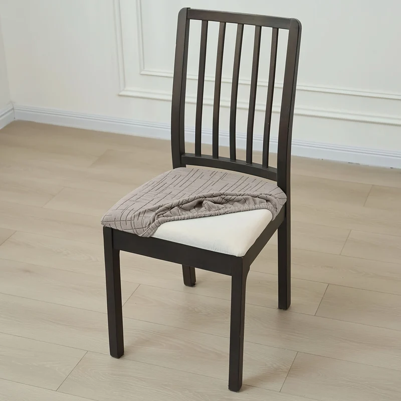 Elastische stoelhoes met zachte stretch voor eetkamerstoelen in moderne kleuren beige grijs afneembaar wasbaar | Sansoti