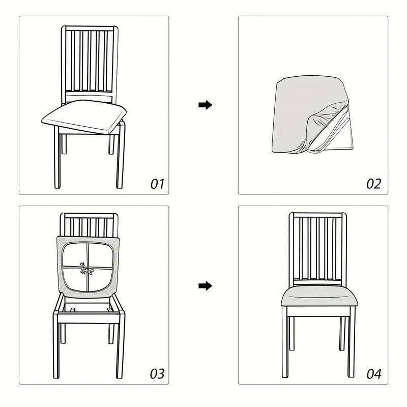 Elastische stoelhoes met zachte stretch voor eetkamerstoelen in moderne kleuren beige grijs afneembaar wasbaar | Sansoti