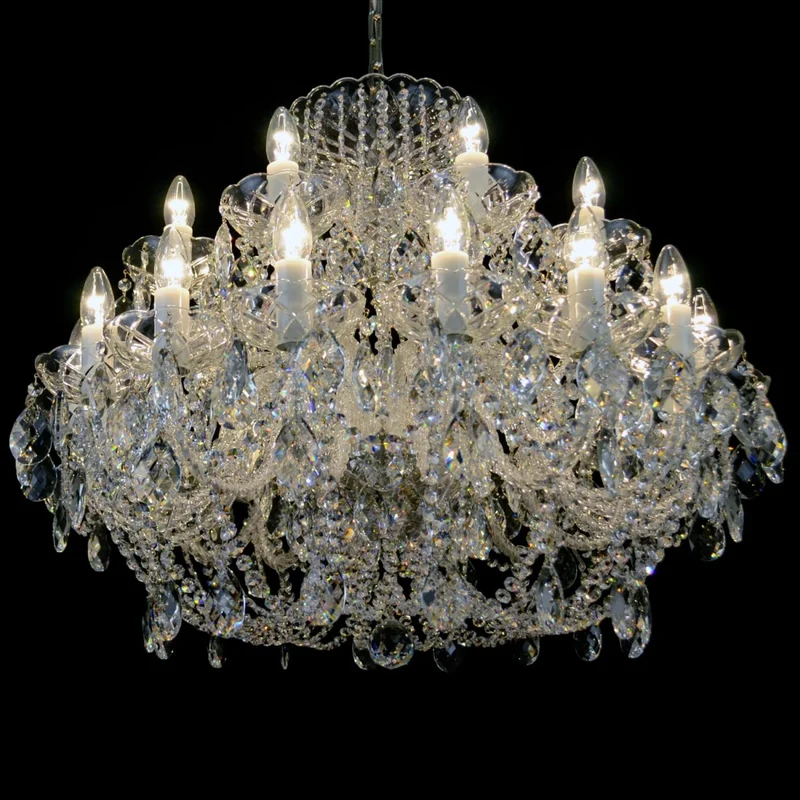Casa Padrino Luxus Barock Kristall Deckenleuchte Silber Ø 120 x H. 70 cm - Prunkvolle Messing Deckenleuchte mit böhmischem Kristallglas - Barock Möbel - Edel & Prunkvoll