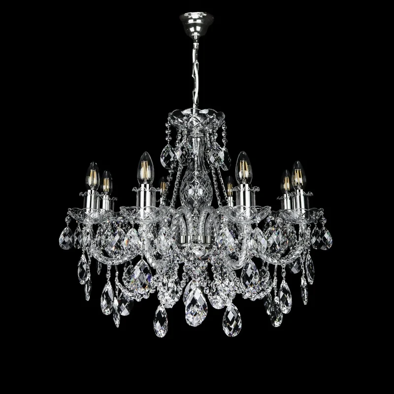 Casa Padrino Luxus Barock Kristall Kronleuchter Gold Ø 62 x H. 52 cm - Prunkvolle Messing Kronleuchter mit böhmischem Kristallglas - Barock Möbel - Edel & Prunkvoll